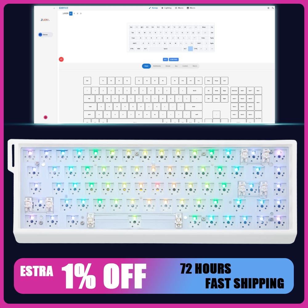 Hot Swap Pcb - Kit de clavier mécanique ZUOYA GMK68,