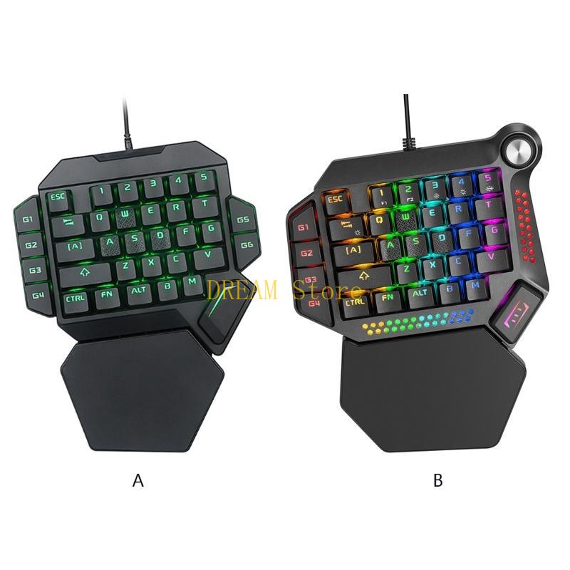 Gaming Keyboard 1 Hand - Rétroéclairage lumineux rvb à une main,