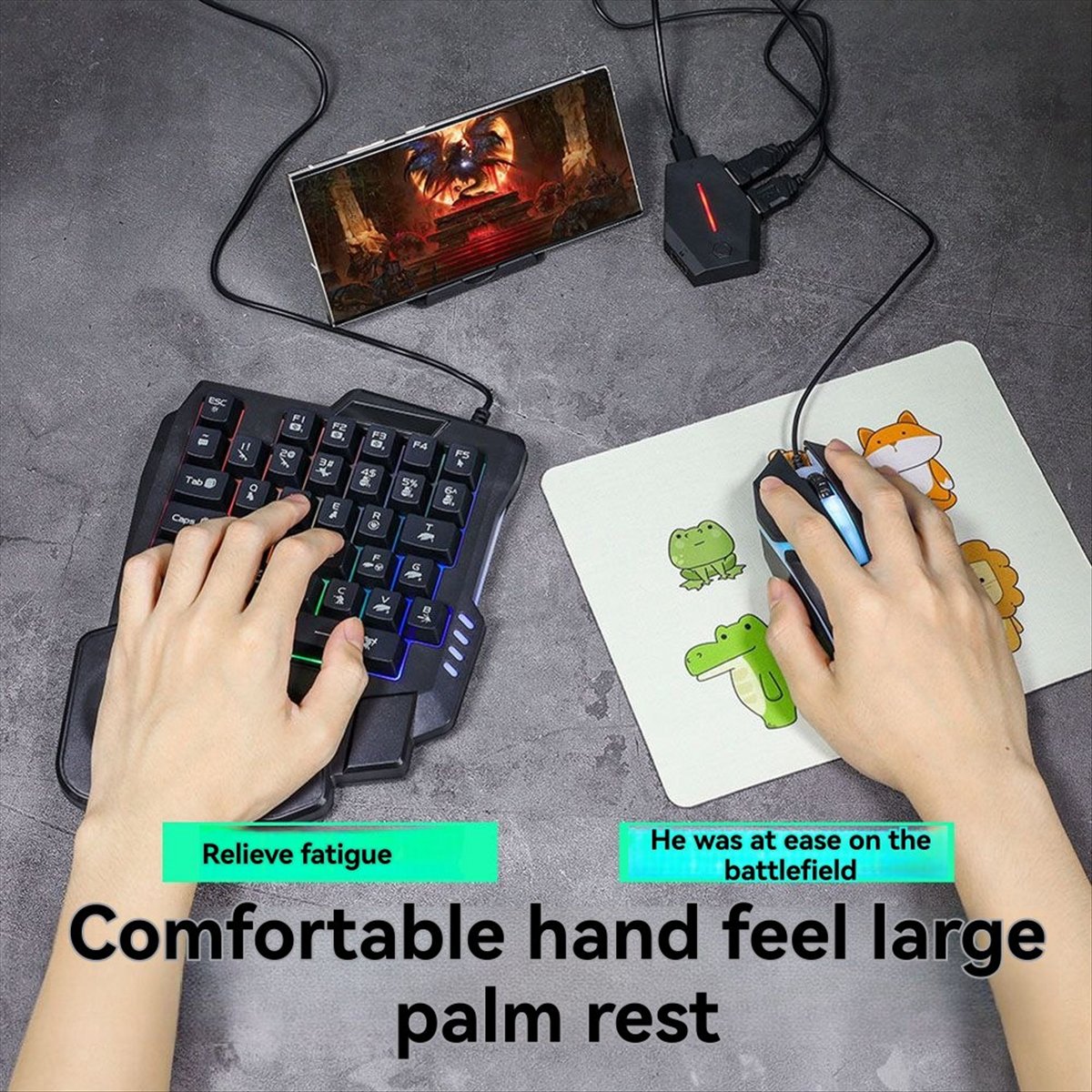 Gaming Keyboard 1 Hand - Clavier de jeu ergonomique RGB 35