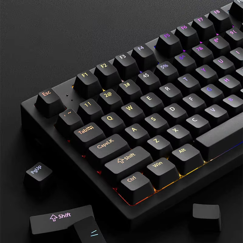 Keyboard Gaming Black - 130+ touches noires personnalisées Double Shot