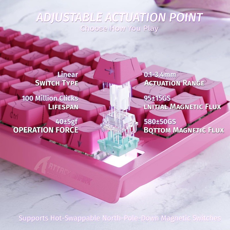 Clavier ATTACK SHARK X68 HE 80 - Keyboard Gaming Mac avis et prix