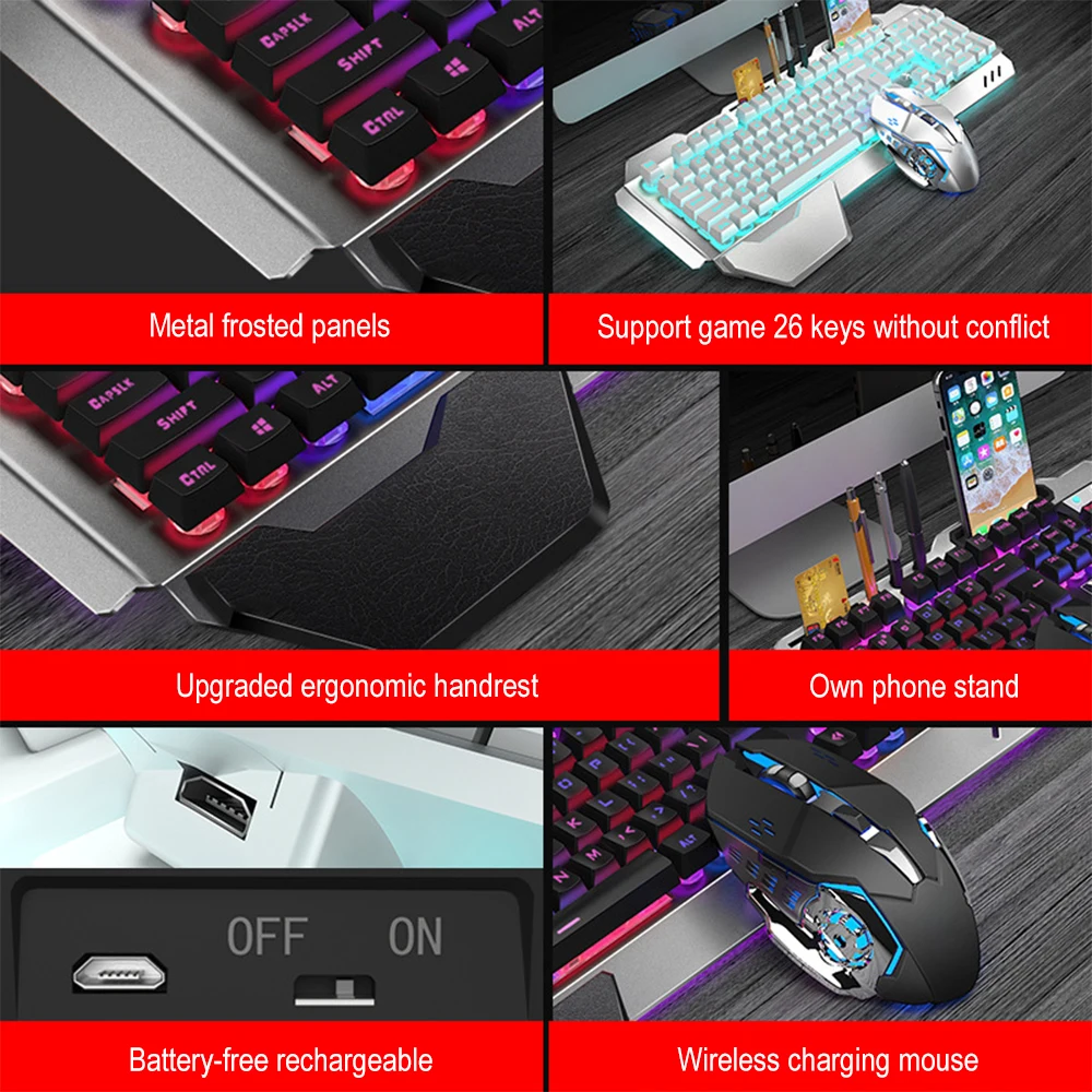 Ensemble clavier et souris san - Gaming Keyboard Bluetooth avis et prix