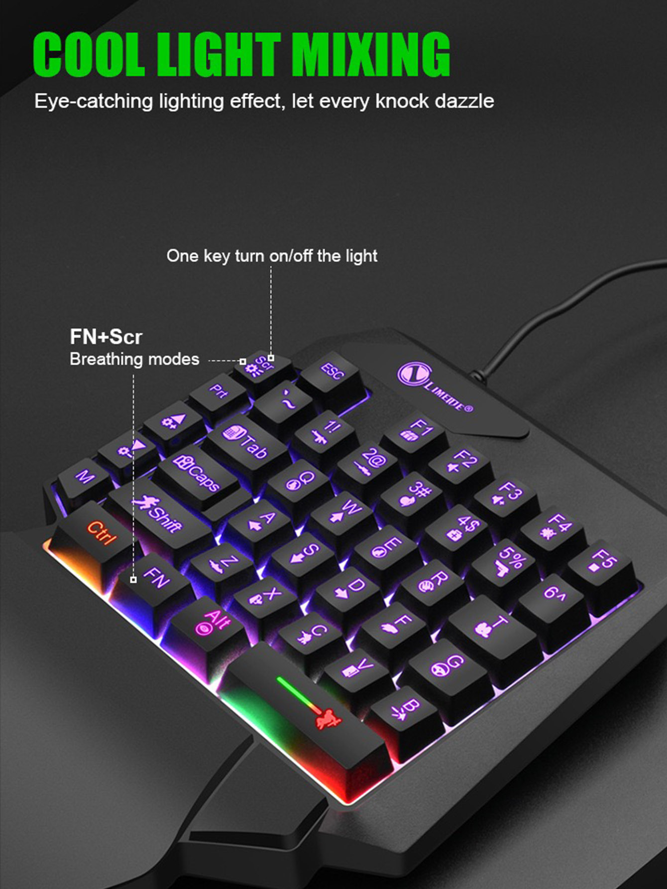 Clavier filaire mécanique pour - Gaming Keyboard 1 Hand avis et prix