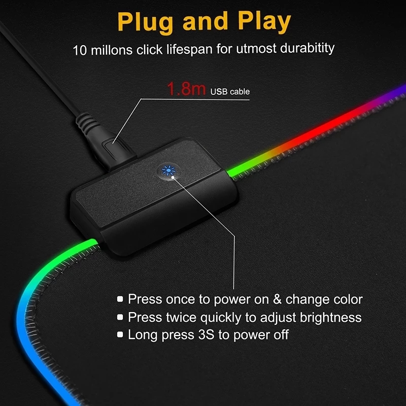 Lumière LED tapis de souris RG - Gaming Keyboard No Rgb avis et prix