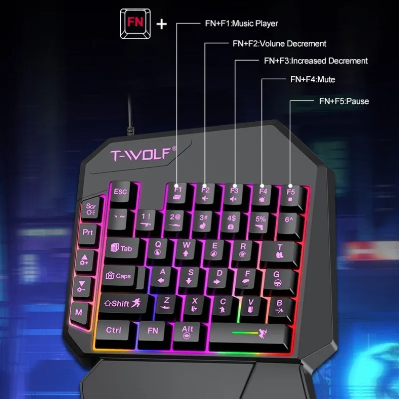 Ensemble 5 en 1, clavier de je - Gaming Keyboard 1 Hand avis et prix