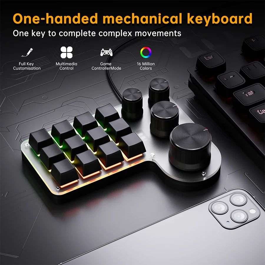 3 Modes 12 touches clavier méc - Gaming Keyboard 1 Hand avis et prix