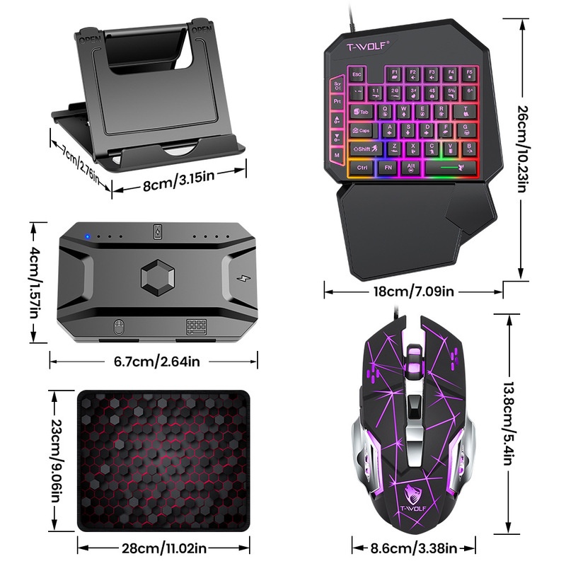 Clavier et souris de jeu T-Wol - Gaming Keyboard 1 Hand avis et prix